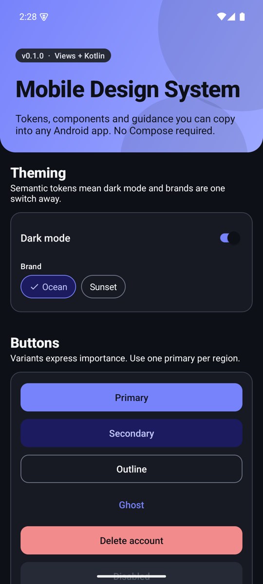 Ocean brand, dark
