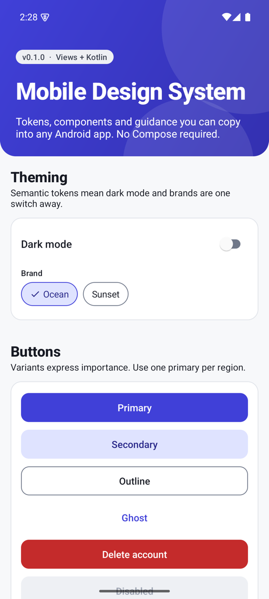 Ocean brand, light