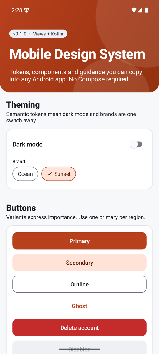 Sunset brand, light